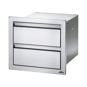 Cajón doble empotrado Napoleon (50x55cm). Cocina exterior barbacoa Napoleon. Acero inoxidable.